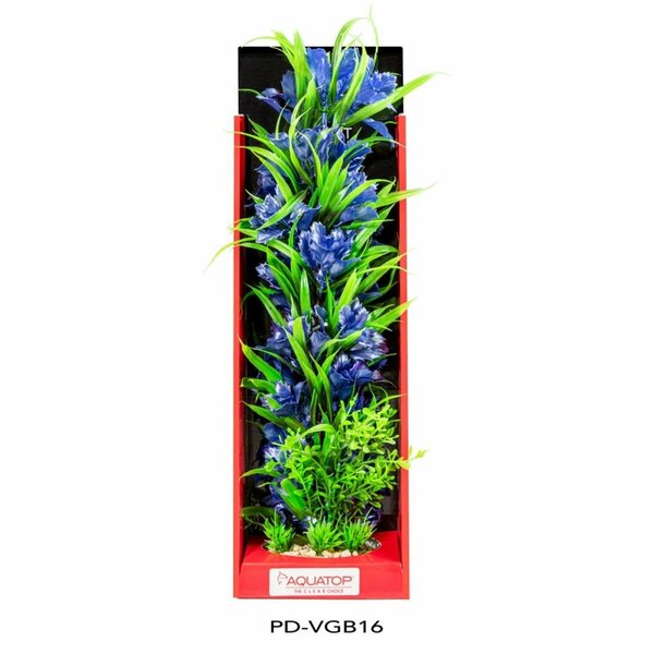 Aquatop Vibrant Aquarium Garden Plant - Blue - 16 in. 810074880350